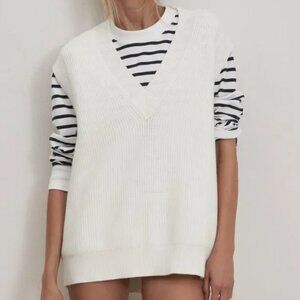 NWOT Zara White Knit Vest S